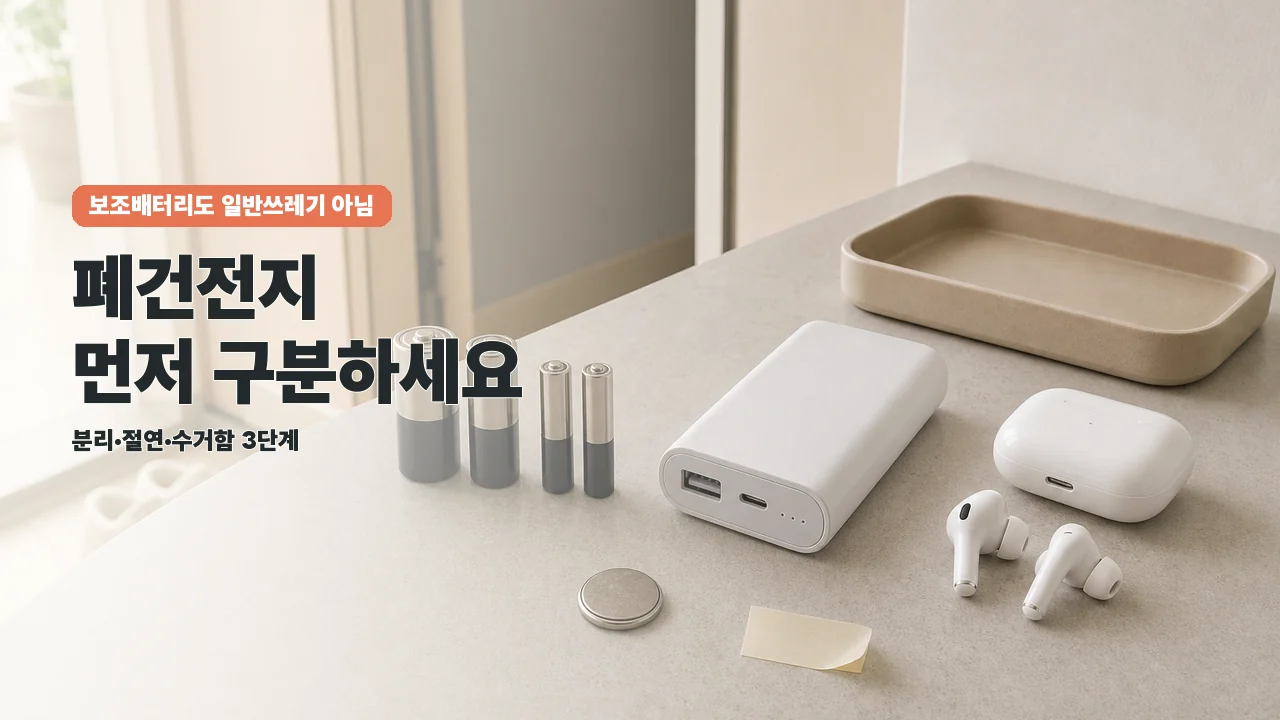 폐건전지 버리는 법: 보조배터리·내장형 제품까지 구분하기