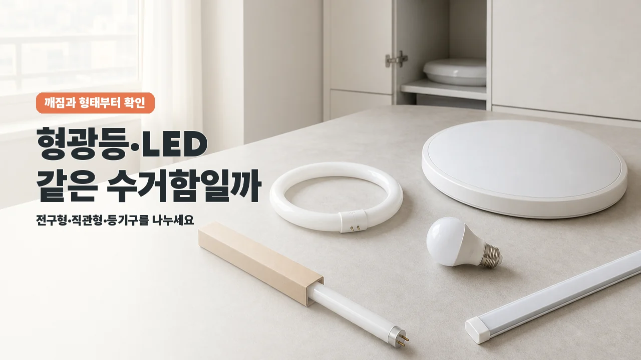 형광등·LED 조명 버리는 법: 전구형부터 깨진 조명까지