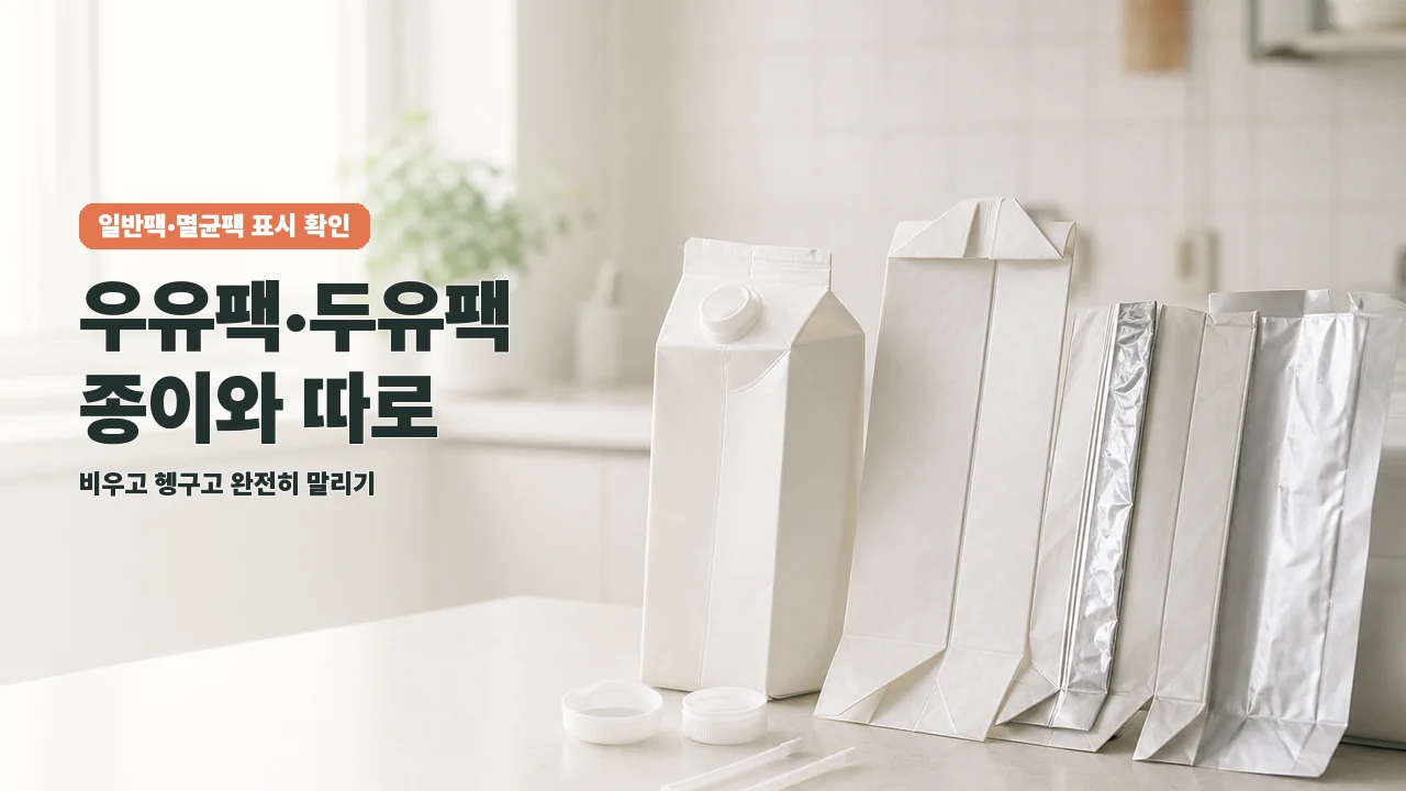 우유팩 버리는 법: 일반팩·멸균팩을 종이와 따로 배출하기