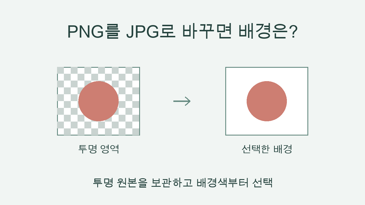 PNG를 JPG로 바꿨더니 배경이 생겼다면? 같은 그림으로 확인한 차이