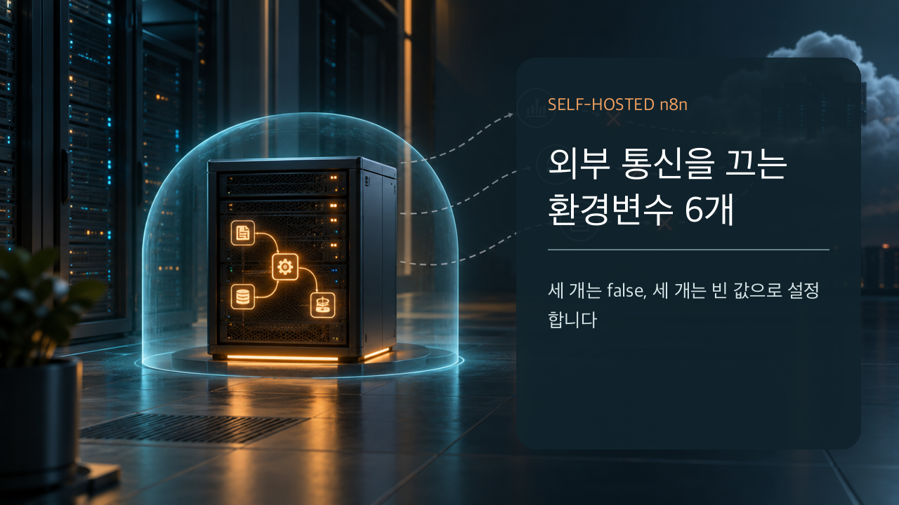n8n 자체 호스팅 외부 통신 차단: 환경변수 6개 설정