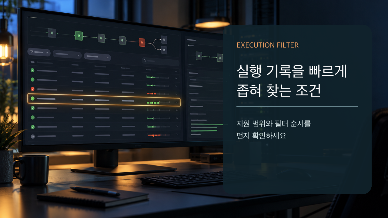 n8n 실행 데이터 필터링: 지원 요금제와 확인 순서