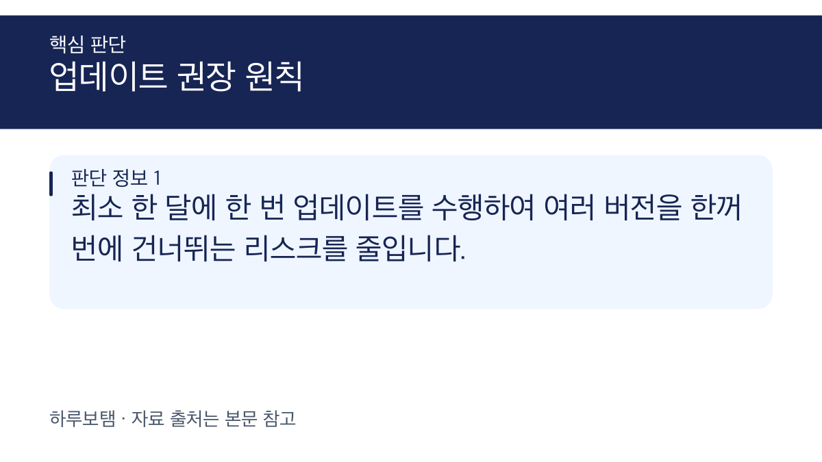 n8n 자체 호스팅 업데이트 주기 및 리스크 관리 절차